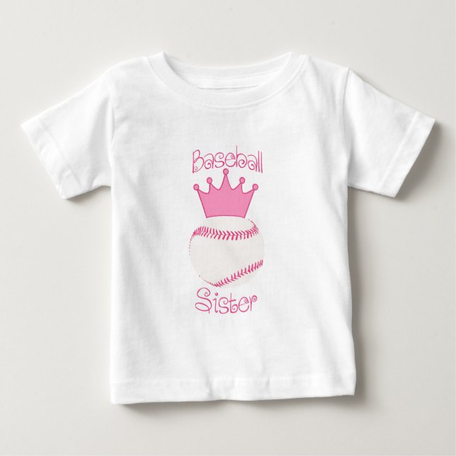 Camiseta Para Bebê Irmã Baseball (Frente)