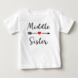 Camiseta Para Bebê Irmã do Meio ~ Designs da Irmã