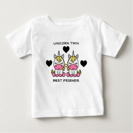 Camiseta Para Bebê Irmã Gêmea Unicorn
