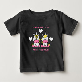 Camiseta Para Bebê Irmã Gêmea Unicorn