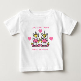 Camiseta Para Bebê Irmã Gêmea Unicorn