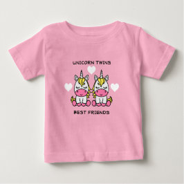 Camiseta Para Bebê Irmã Gêmea Unicorn
