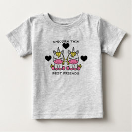 Camiseta Para Bebê Irmã Gêmea Unicórnio