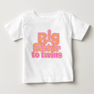 Camiseta Para Bebê Irmã Grande a Gêmeos