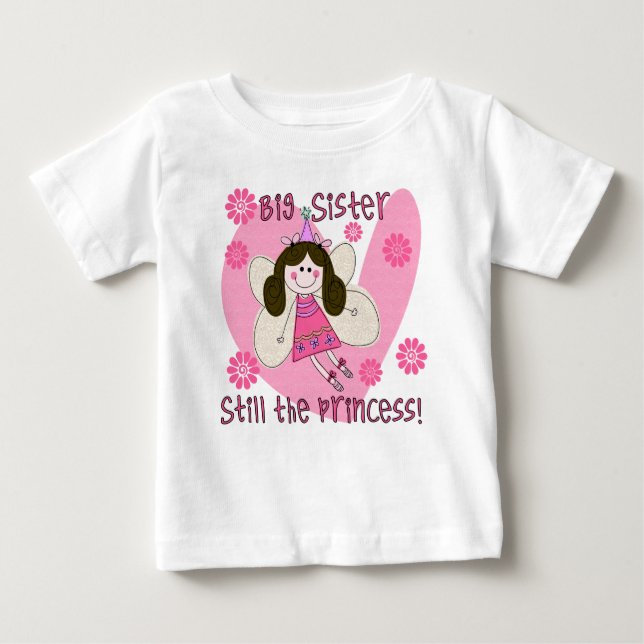 Camiseta Para Bebê Irmã Grande Ainda A Princesa (Frente)
