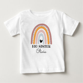 Camiseta Para Bebê Irmã Grande do Arco-Íris Personalizada