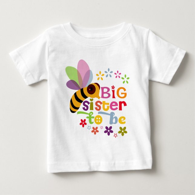 Camiseta Para Bebê Irmã Grande Para Ser (Frente)