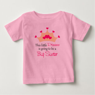 Camiseta Para Bebê Irmã Grande Para Ser Princesa Personalizada A Cami