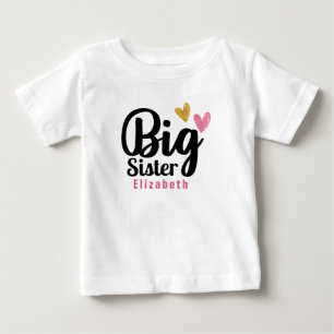 Camiseta Para Bebê Irmã Grande Personalizada