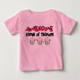 Camiseta Para Bebê Irmã INCRÍVEL dos TRIPLETS