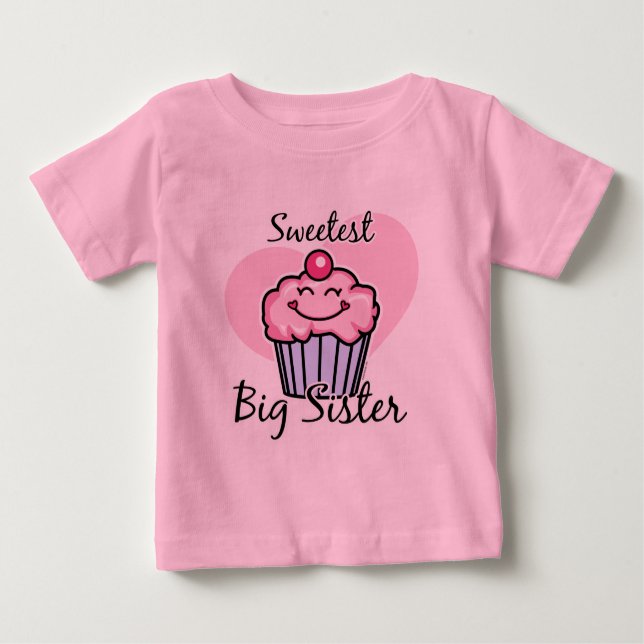 Camiseta Para Bebê Irmã mais doce (Frente)