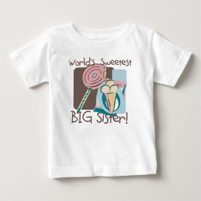Camiseta Para Bebê Irmã mais doce do mundo (Frente)
