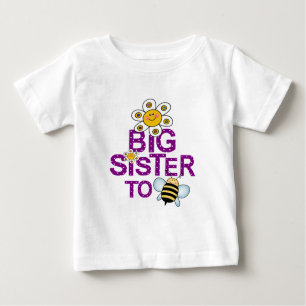Camiseta Para Bebê Irmã mais velha a ser!