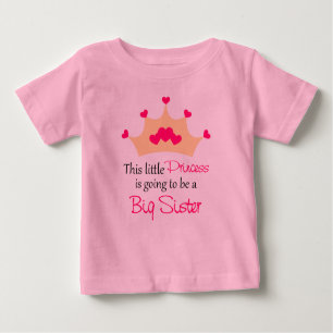 Camiseta Para Bebê Irmã mais velha a ser princesa Personalized T