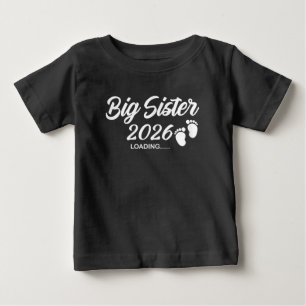 Camiseta Para Bebê Irmã Mais Velha Carregando Anúncio de Bebê 2026 Ir