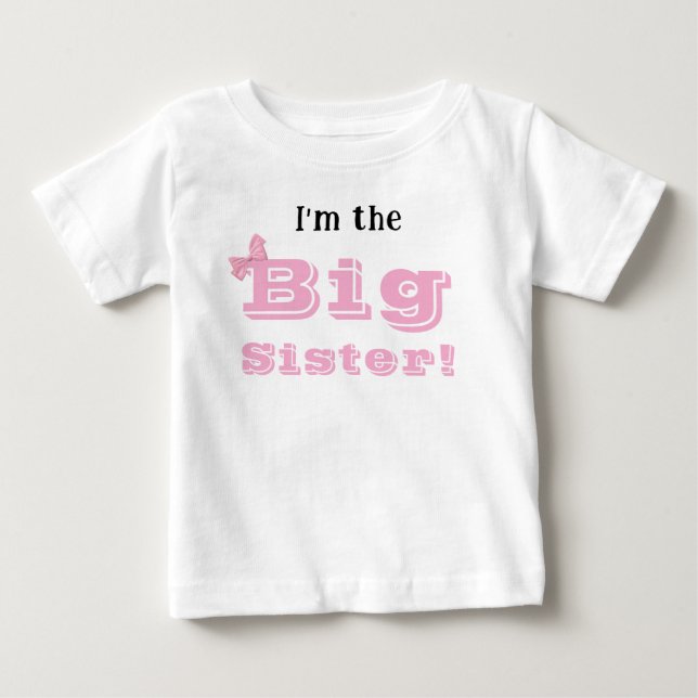 Camiseta Para Bebê Irmã Mais Velha com Idade (Frente)