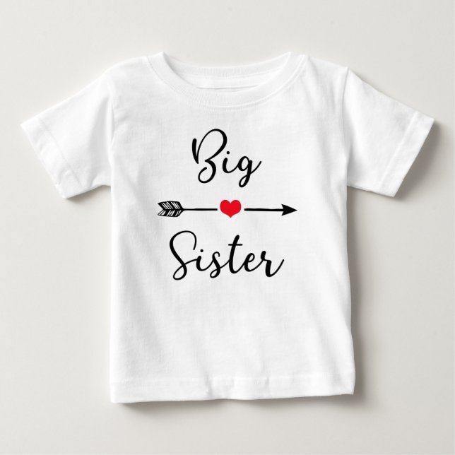Camiseta Para Bebê Irmã Mais Velha ~ Designs da Irmã (Frente)