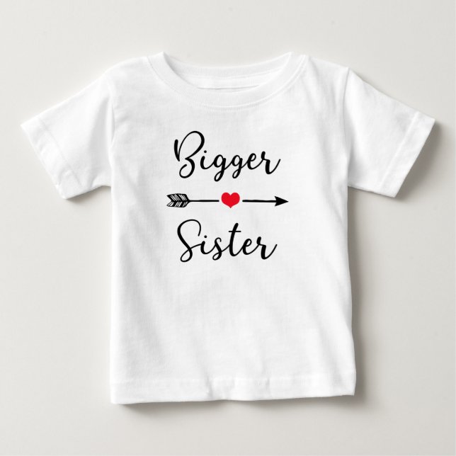 Camiseta Para Bebê Irmã Mais Velha ~ Designs de Irmã (Frente)
