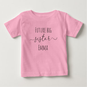 Camiseta Para Bebê Irmã mais velha do futuro + nome