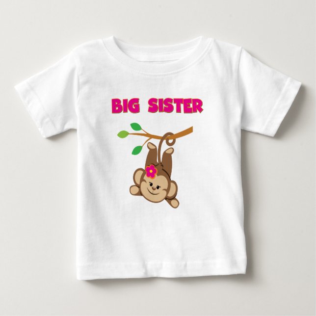Camiseta Para Bebê Irmã mais velha do macaco (Frente)