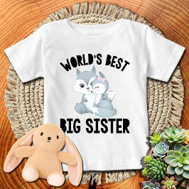 Camiseta Para Bebê Irmã Mais Velha do Mundo Winter Fox