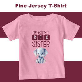 Camiseta Para Bebê Irmã mais velha elefante rosa fofa