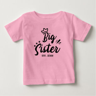 Camiseta Para Bebê Irmã Mais Velha EST 2021, revelação de gravidez