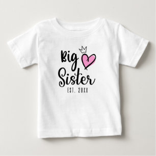 Camiseta Para Bebê Irmã mais velha EST 2021, revelação de gravidez