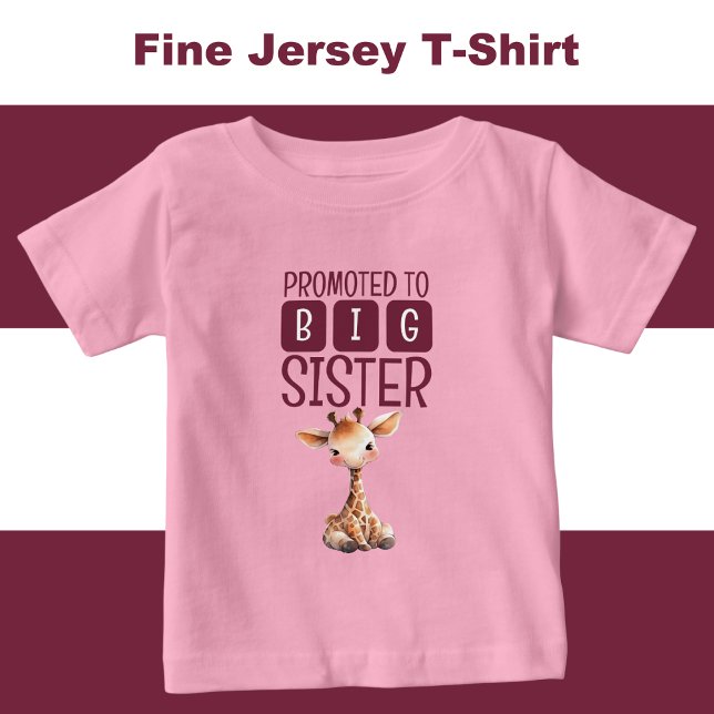 Camiseta Para Bebê Irmã mais velha girafa fofa rosa (Criador carregado)