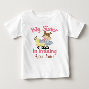 Camiseta Para Bebê Irmã mais velha no t-shirt personalizado