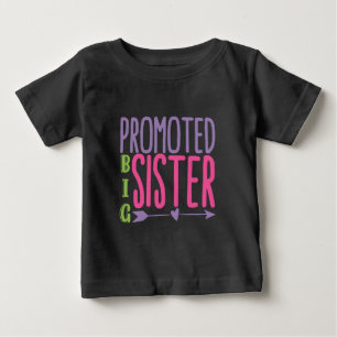 Camiseta Para Bebê Irmã Mais Velha Promovida - Revelação da Irmã Mais