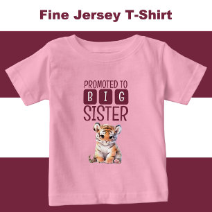 Camiseta Para Bebê Irmã mais velha tigre fofa rosa