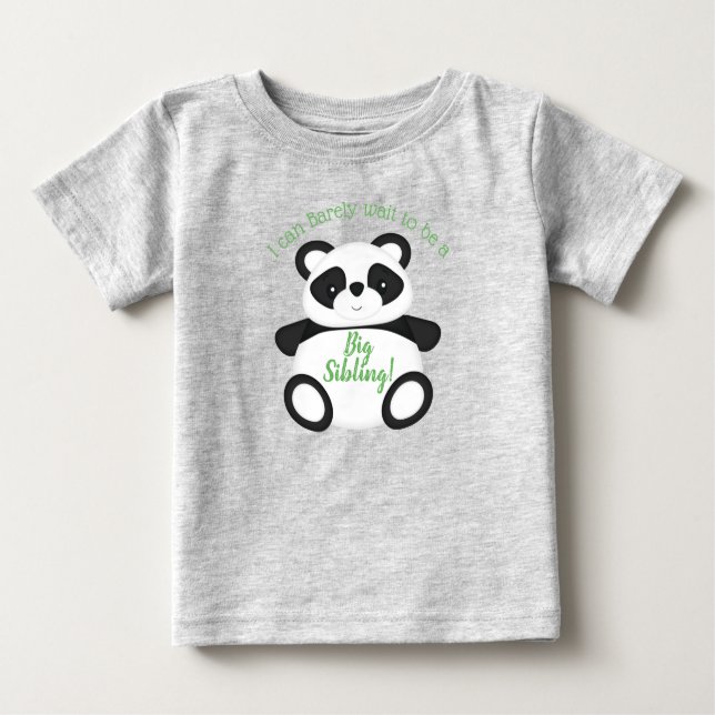 Camiseta Para Bebê Irmã Panda Bear Big Brother (Frente)
