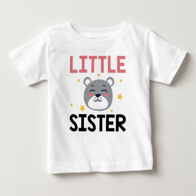Camiseta Para Bebê Irmã Pequena (Frente)