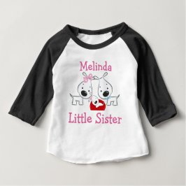 Camiseta Para Bebê Irmã Pequena Cães Personalizada
