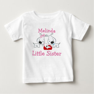 Camiseta Para Bebê Irmã Pequena Cães Personalizada