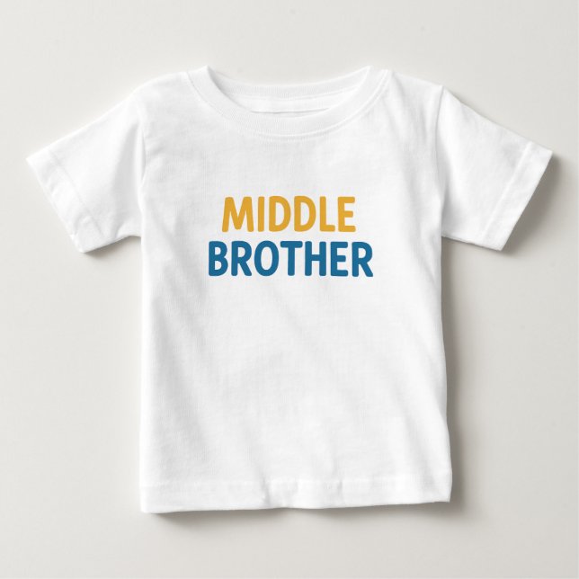Camiseta Para Bebê Irmão do Meio (Frente)