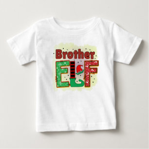 Camiseta Para Bebê Irmão Duende de Natal