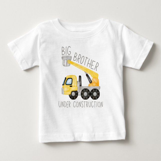 Camiseta Para Bebê Irmão Grande Em Construção, Irmão Digger (Frente)