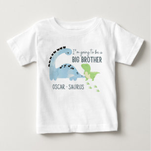 Camiseta Para Bebê Irmão Mais Velho Dinossauro Personalizado, Irmão M