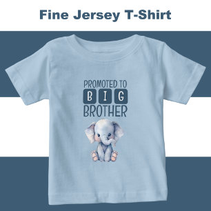Camiseta Para Bebê Irmão mais velho elefante azul fofo