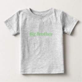 Camiseta Para Bebê Irmão mais velho texto nome personalizado verde cl