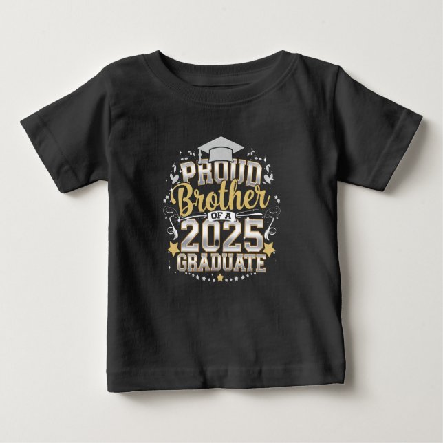 Camiseta Para Bebê Irmão Orgulhoso De Graduação De Formando 2025 (Frente)