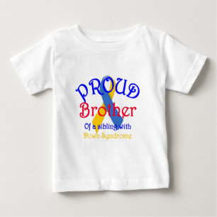 Camiseta Para Bebê Irmão Orgulhoso de Síndrome de Down Irmão