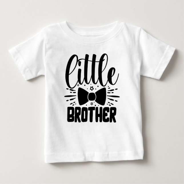 Camiseta Para Bebê Irmão Pequeno, Bebê Bowtie (Frente)