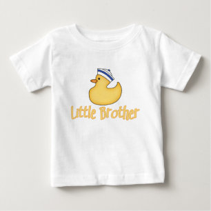 Camiseta Para Bebê Irmão Pequeno Pato Amarelo