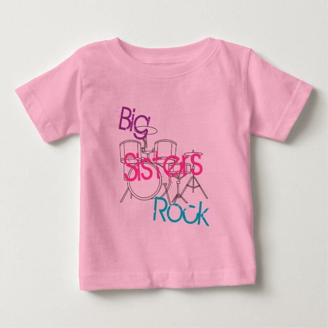 Camiseta Para Bebê Irmãs Mais Velhas Rock (Frente)