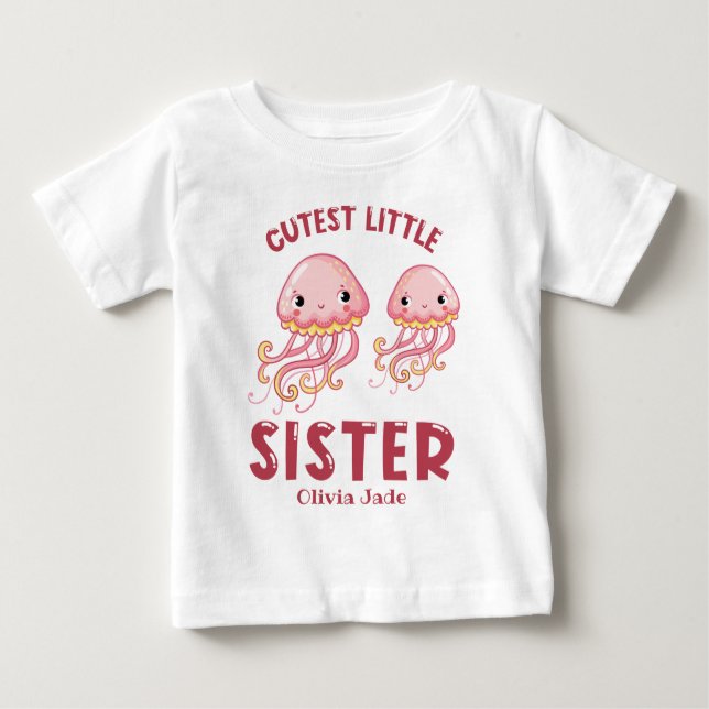 Camiseta Para Bebê Irmãzinha Nome Personalizado (Frente)