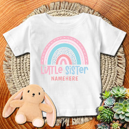 Camiseta Para Bebê Irmãzinha Nome Personalizado Cute Arco-íris