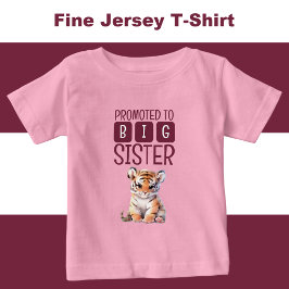 Camiseta Para Bebê Irmãzinha tigre fofa rosa